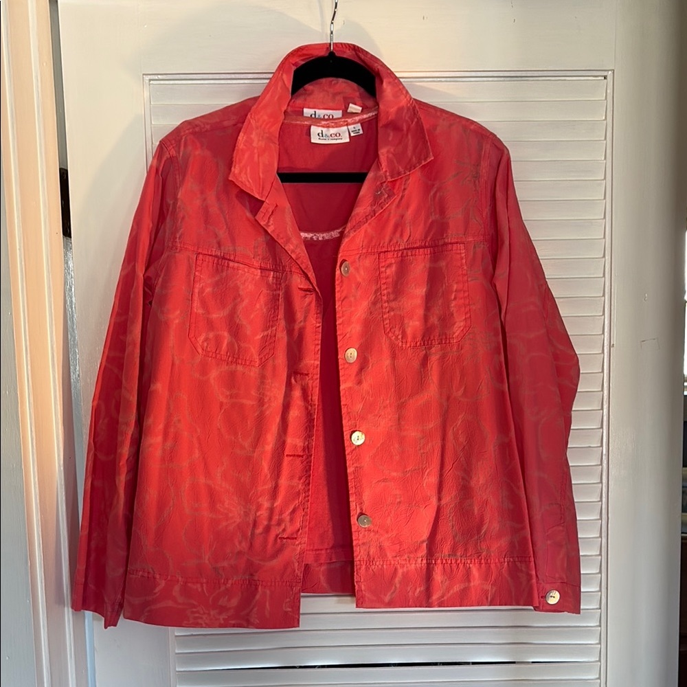 Denim&Co Strawberry Shirt Jacket and Matching Tank